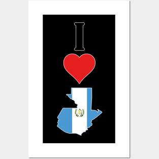 I Love Guatemala Vertical I Heart Guatemalan National Flag Map Posters and Art